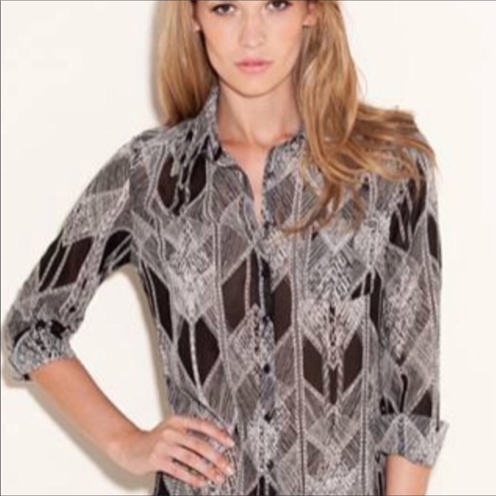 Guess Abstract Button Blouse - Picture 2 of 3